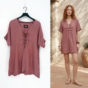 Reformation Caroline Surplus Fabric Lace-up Mini Dress | Large